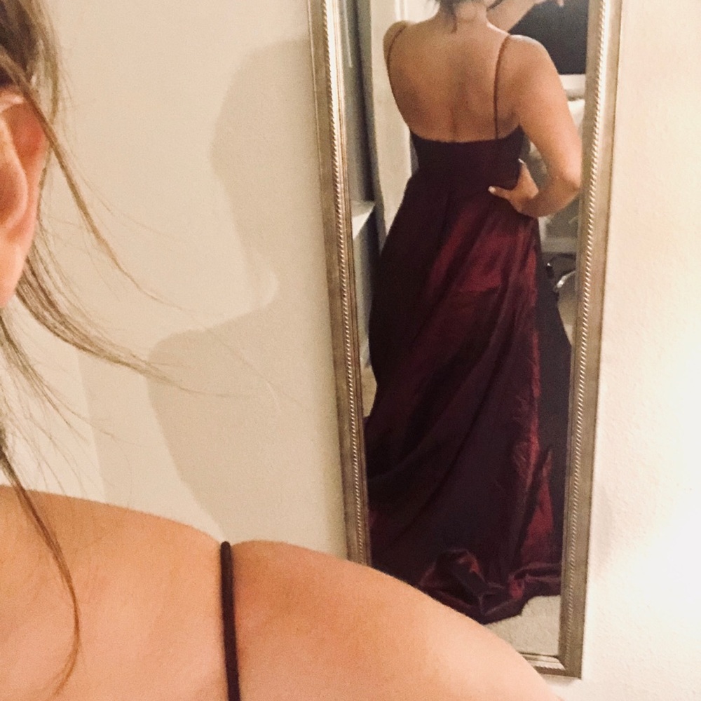 Burgandy Black Tie Dress